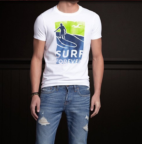 Hollister Hombres De Cuello Redondo Corto Remera HCO4023